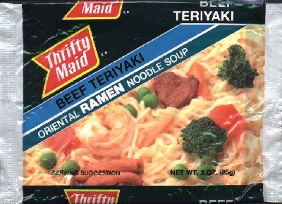 [Thrifty Maid Ramen noodle package]